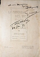 Fanciulla signed vocal score, click for larger image